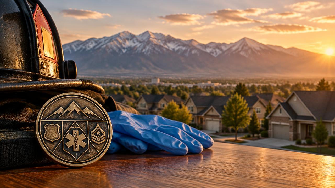 Utah tribute video preview with a Wasatch Front neighborhood at sunset
