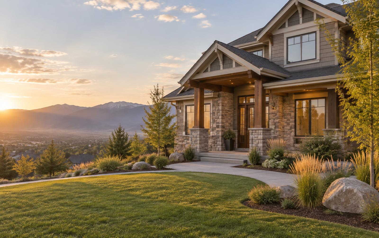 A warm Utah home overlooking the Wasatch Front